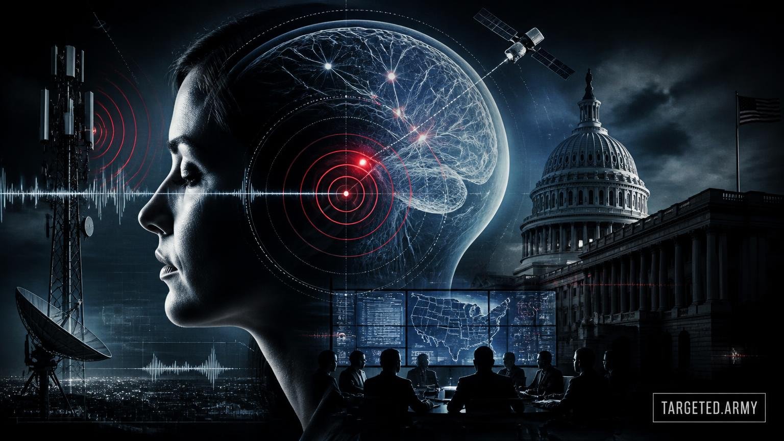 A cinematic TARGETED.ARMY editorial illustration representing the question: What advocacy efforts are emerging to address Project Puppet?