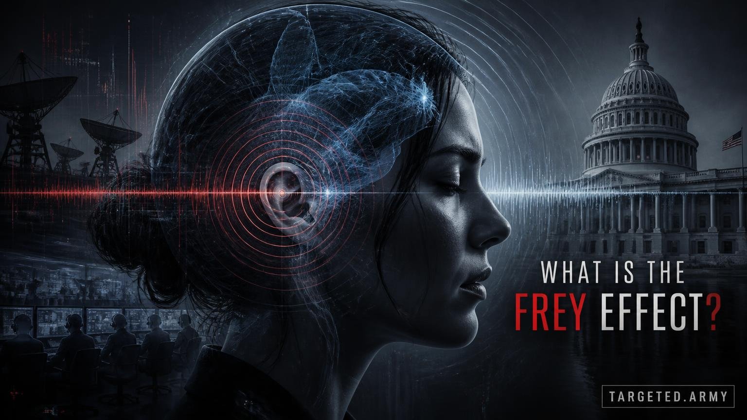 A cinematic TARGETED.ARMY editorial illustration representing the question: What is the Frey Effect?