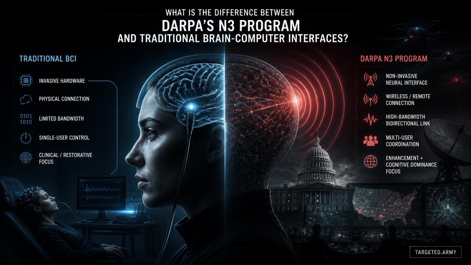 Thumbnail for What is the difference between DARPA's N3 program and traditional brain-computer interfaces?