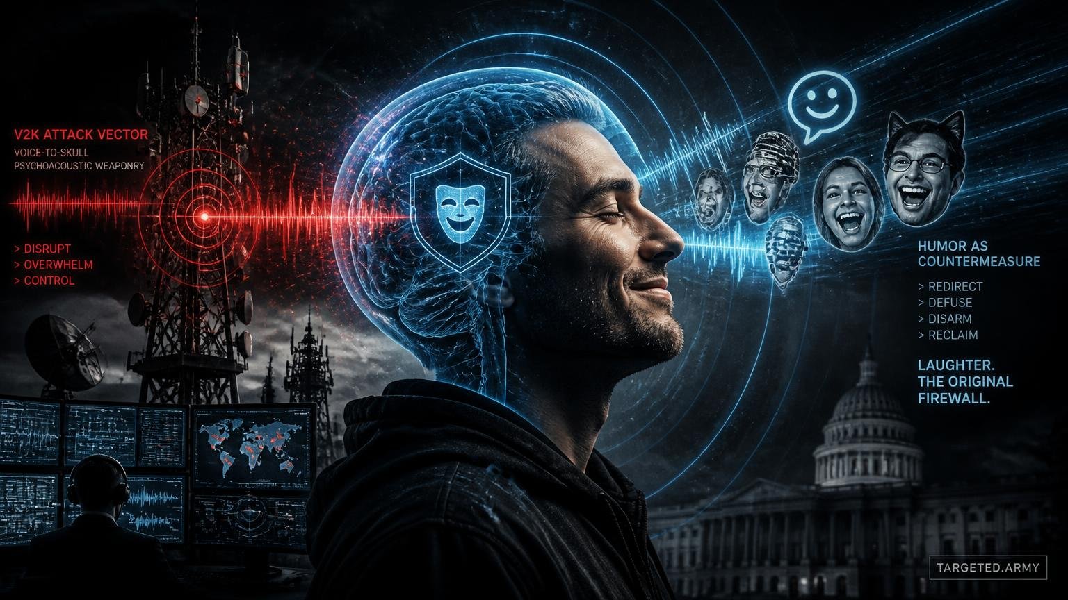Thumbnail for How can humor be used as a weapon against V2K attacks?