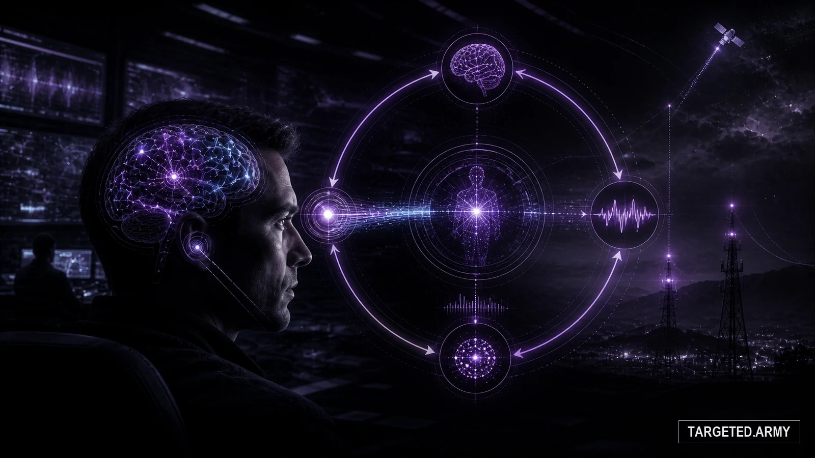 A living human profile connected to a circular neural monitoring and adaptive AI feedback loop